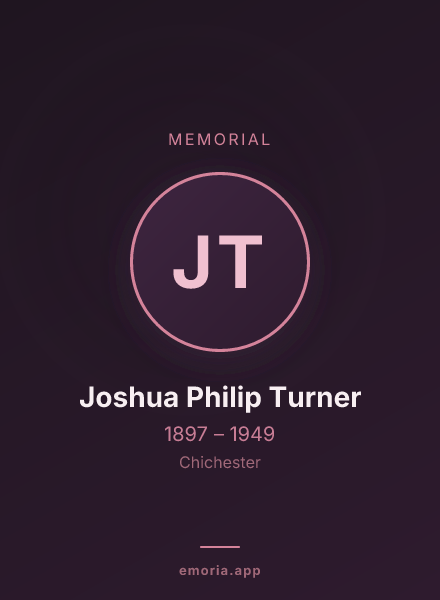 Memorial portrait of Joshua Philip Turner