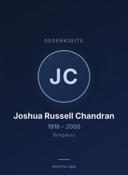 Gedenkportrait von Joshua Russell Chandran