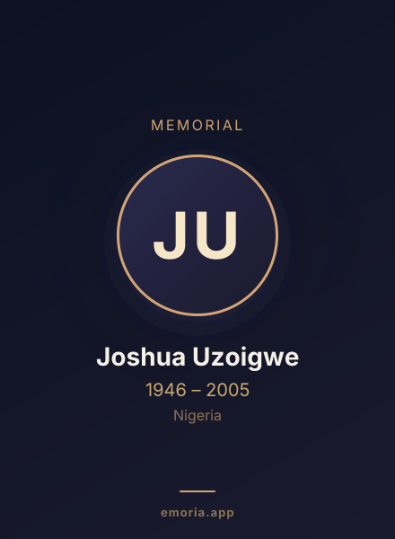 Memorial portrait of Joshua Uzoigwe