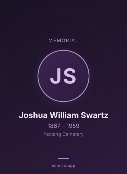 Memorial portrait of Joshua William Swartz