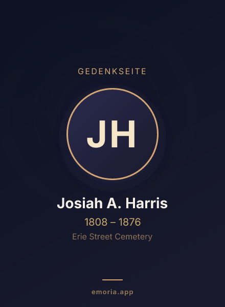 Gedenkportrait von Josiah A. Harris