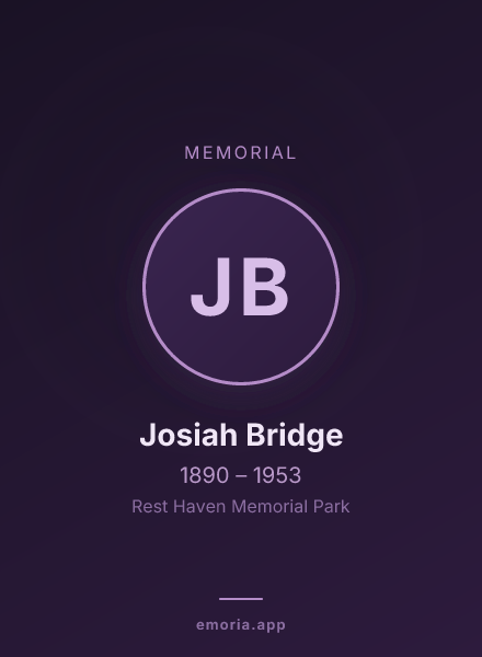 Memorial portrait of Josiah Bridge
