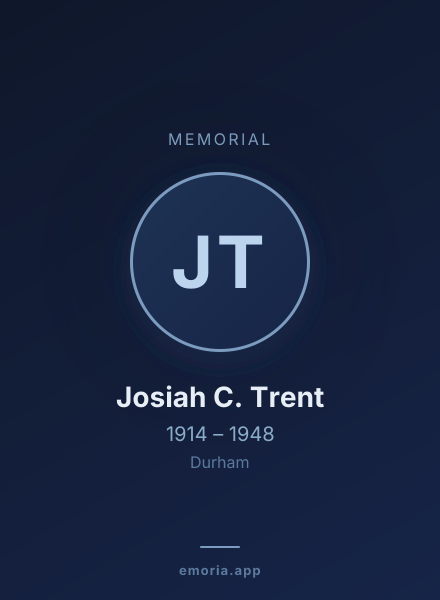 Memorial portrait of Josiah C. Trent
