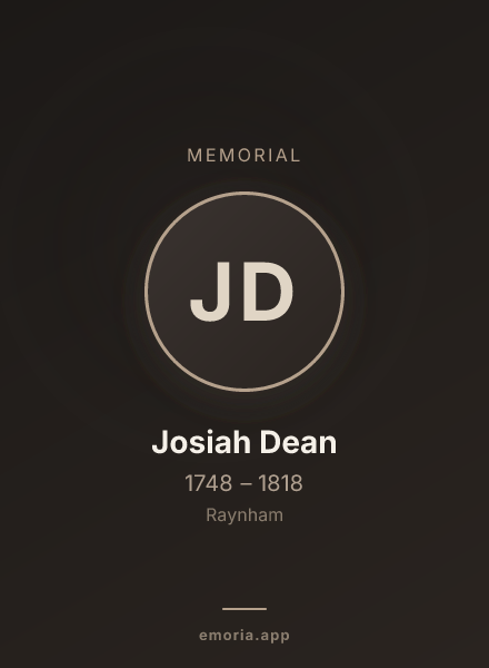 Memorial portrait of Josiah Dean