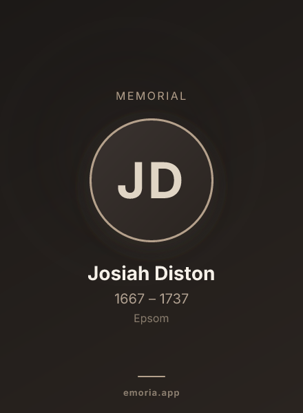 Memorial portrait of Josiah Diston