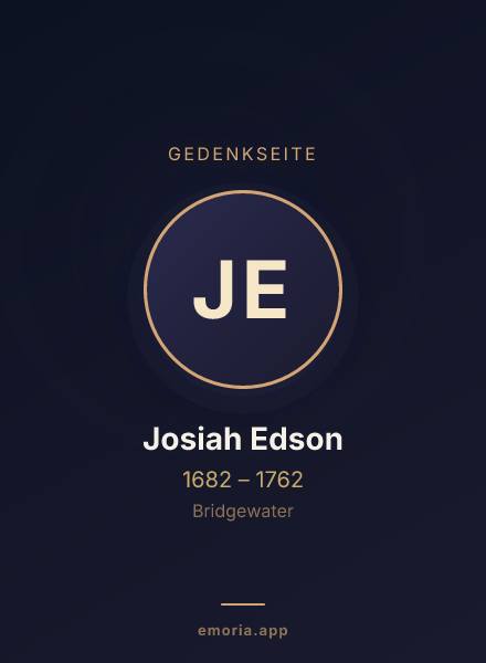 Gedenkportrait von Josiah Edson