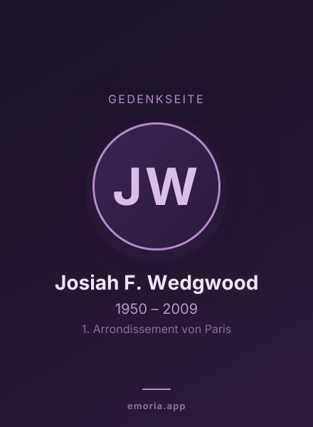 Gedenkportrait von Josiah F. Wedgwood