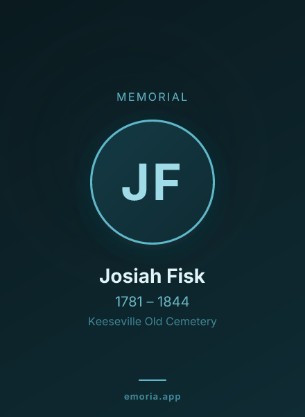 Memorial portrait of Josiah Fisk
