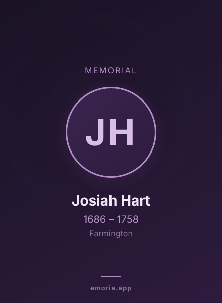 Memorial portrait of Josiah Hart