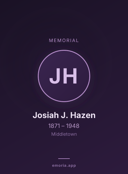 Memorial portrait of Josiah J. Hazen