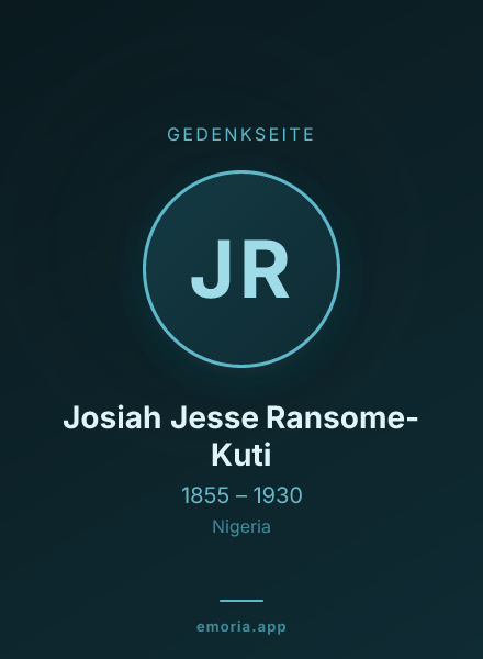 Gedenkportrait von Josiah Jesse Ransome-Kuti
