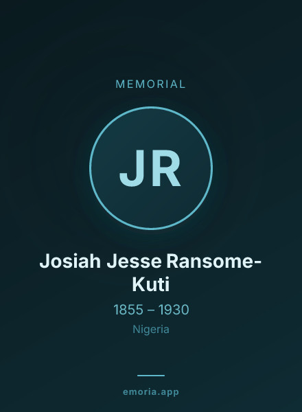 Memorial portrait of Josiah Jesse Ransome-Kuti