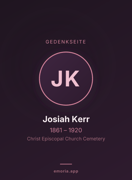 Gedenkportrait von Josiah Kerr