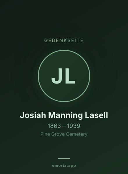 Gedenkportrait von Josiah Manning Lasell