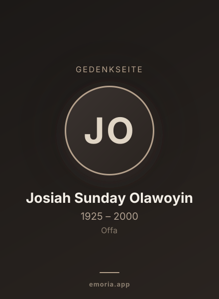 Gedenkportrait von Josiah Sunday Olawoyin