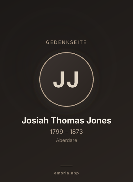 Gedenkportrait von Josiah Thomas Jones
