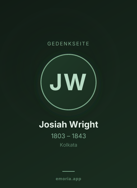 Gedenkportrait von Josiah Wright