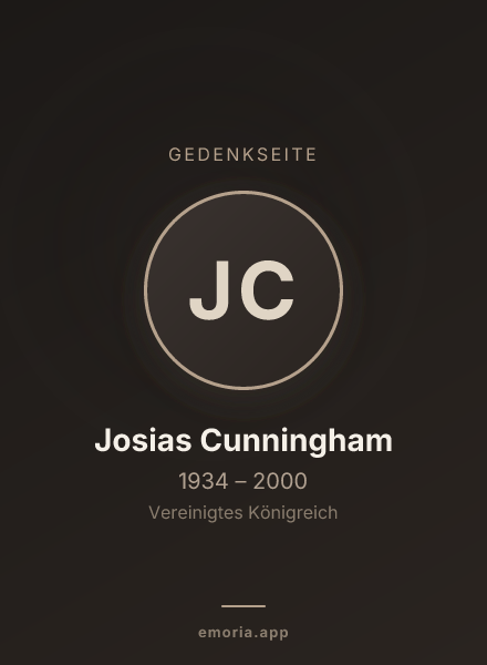 Gedenkportrait von Josias Cunningham