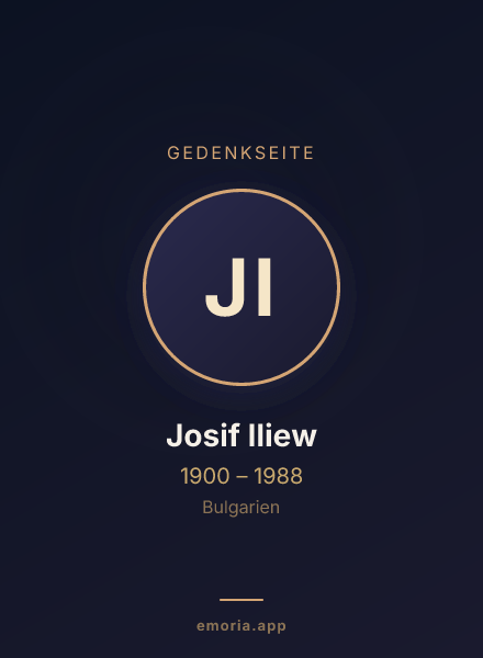 Gedenkportrait von Josif Iliew