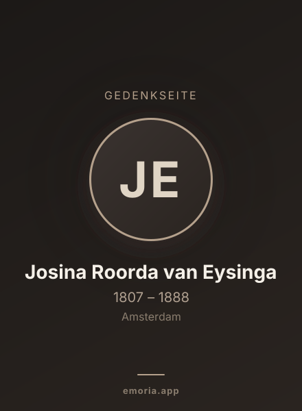 Gedenkportrait von Josina Roorda van Eysinga