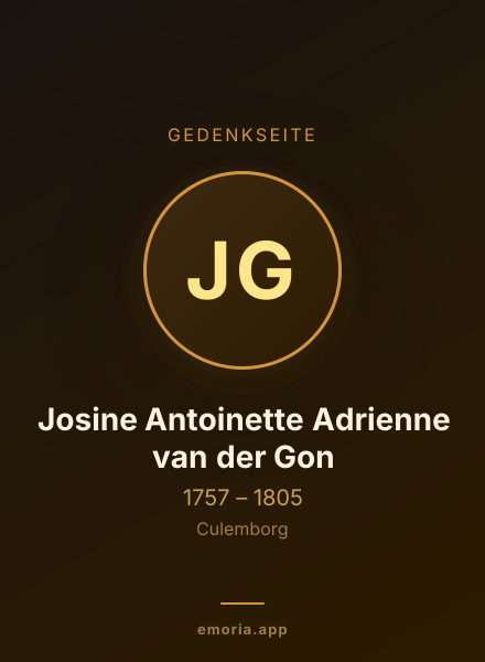 Gedenkportrait von Josine Antoinette Adrienne van der Gon