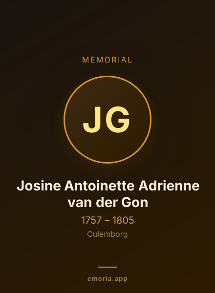 Memorial portrait of Josine Antoinette Adrienne van der Gon