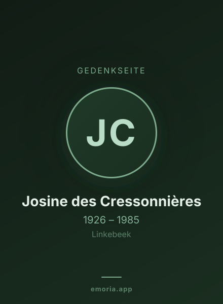 Gedenkportrait von Josine des Cressonnières