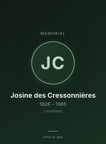 Memorial portrait of Josine des Cressonnières