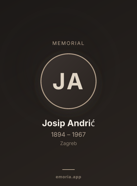 Memorial portrait of Josip Andrić