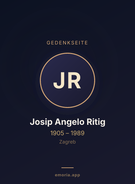 Gedenkportrait von Josip Angelo Ritig