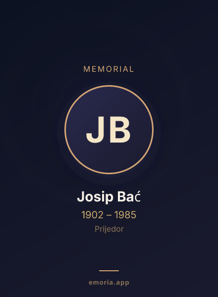 Memorial portrait of Josip Bać