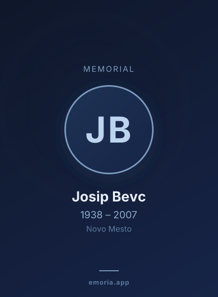 Memorial portrait of Josip Bevc