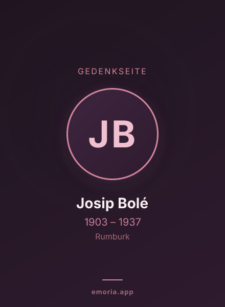 Gedenkportrait von Josip Bolé
