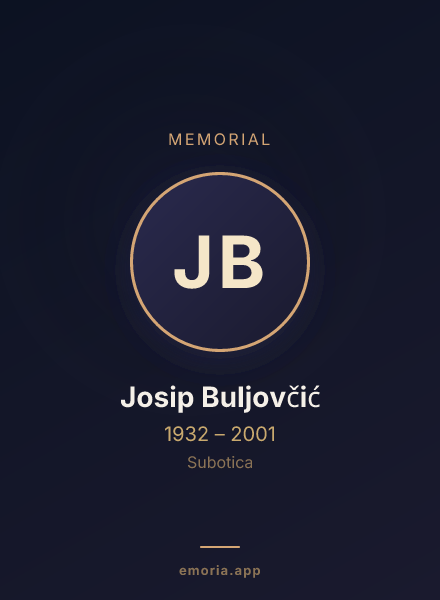 Memorial portrait of Josip Buljovčić