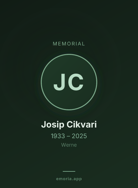 Memorial portrait of Josip Cikvari