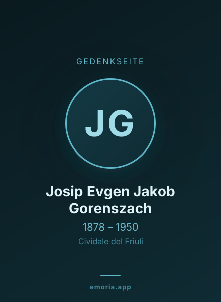 Gedenkportrait von Josip Evgen Jakob Gorenszach