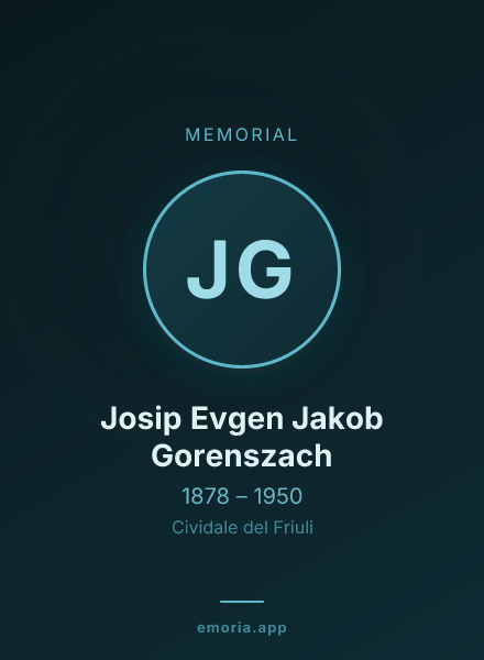 Memorial portrait of Josip Evgen Jakob Gorenszach