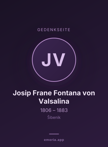 Gedenkportrait von Josip Frane Fontana von Valsalina