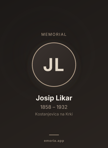 Memorial portrait of Josip Likar