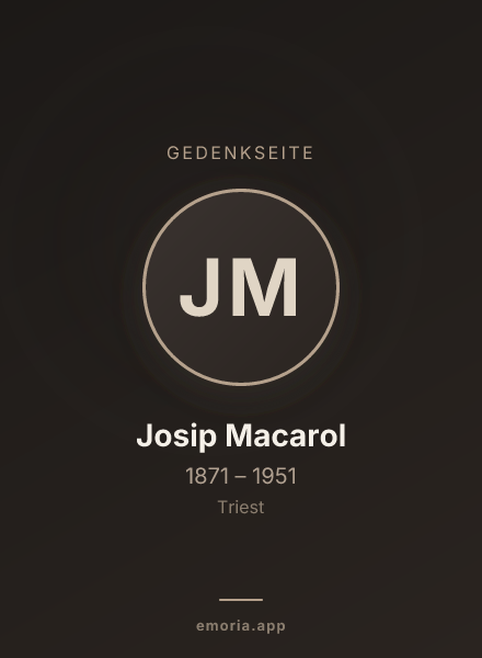 Gedenkportrait von Josip Macarol
