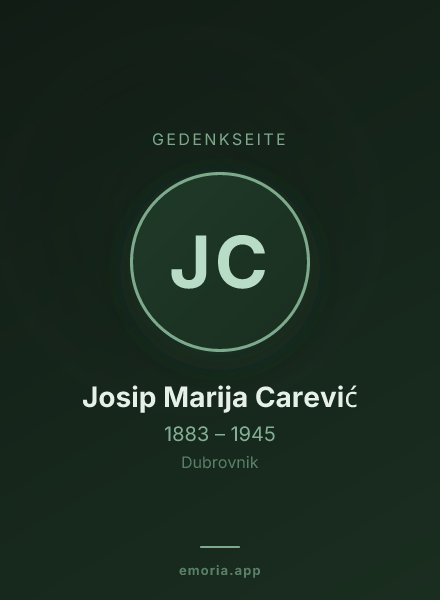 Gedenkportrait von Josip Marija Carević