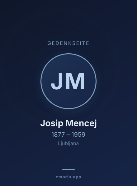 Gedenkportrait von Josip Mencej