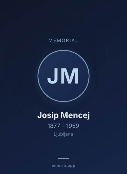 Memorial portrait of Josip Mencej