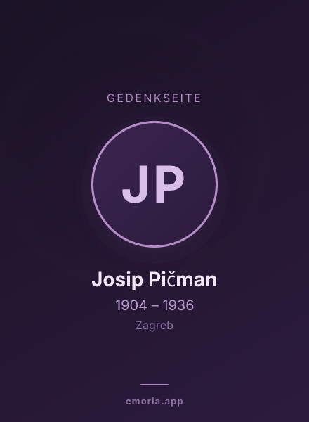 Gedenkportrait von Josip Pičman