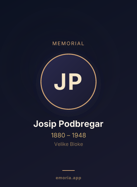 Memorial portrait of Josip Podbregar
