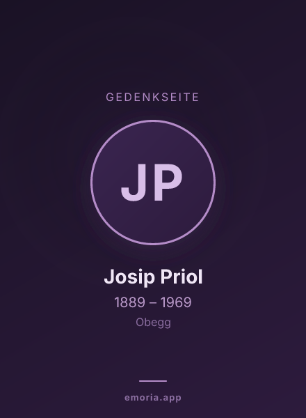 Gedenkportrait von Josip Priol