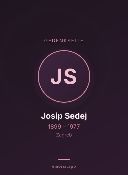 Gedenkportrait von Josip Sedej