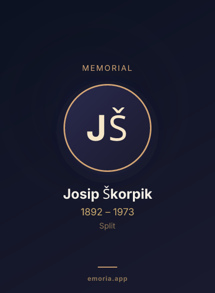 Memorial portrait of Josip Škorpik