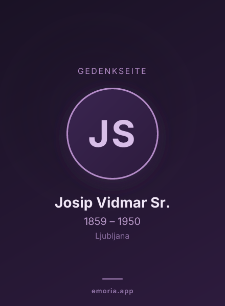 Gedenkportrait von Josip Vidmar Sr.