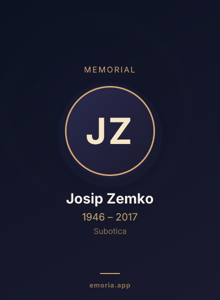 Memorial portrait of Josip Zemko